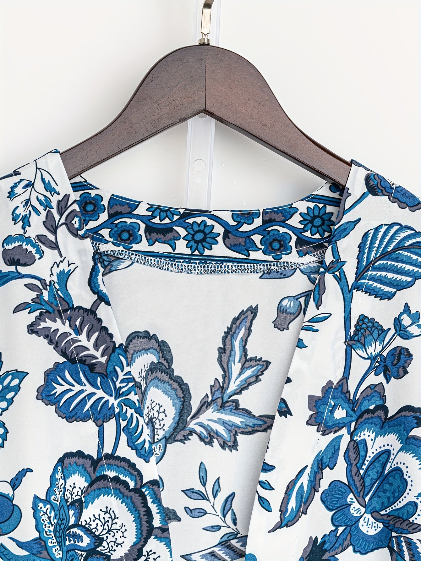 Gul naqshli franjali ikki qismli to'plam, ta'til uslubidagi uzun yengli bluzka va shimlar to'plami, kattalar uchun ayollar kiyimlari