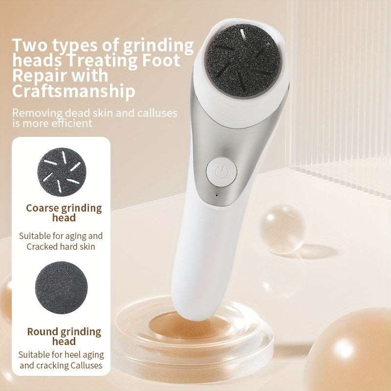 Electric Foot File with USB Charging Dual Heads Dead Skin Callus Remover