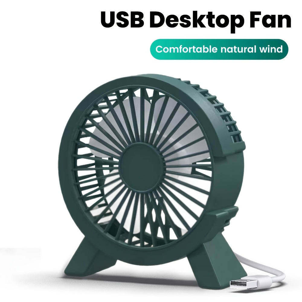 USB Desktop Fan with 3 Blades Portable Green Personal Cooling