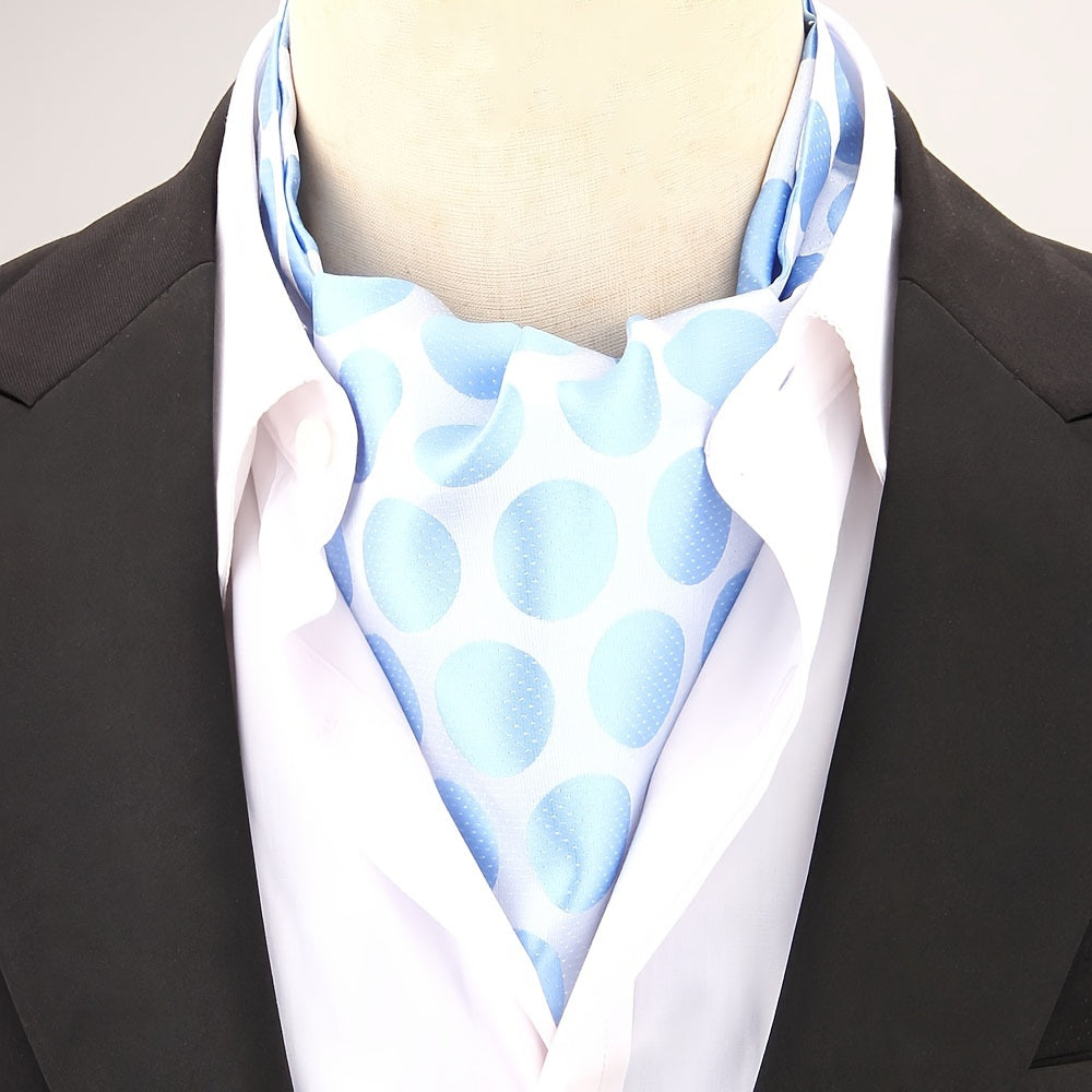 Men's Polka Dot Ascot Cravat Shirt Scarf Polyester for Casual and Formal Wear