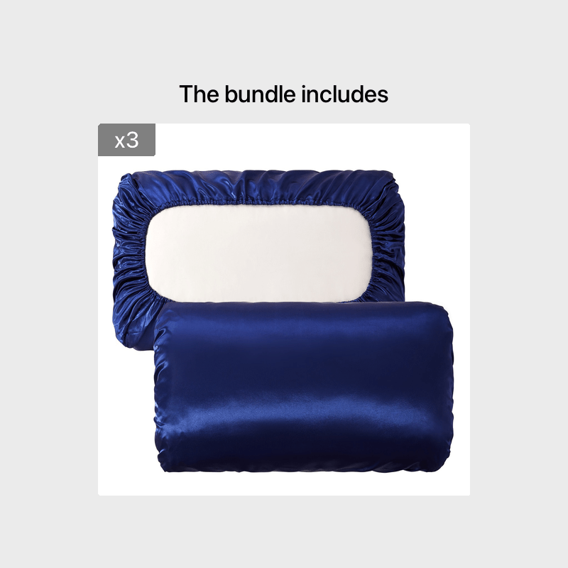 Fundas de almohada de satén transpirable con cordón elástico para un sueño cómodo, juego de dos