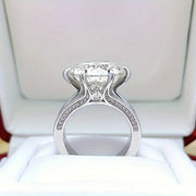 Moissanite Engagement Ring 5.09/10.09ct Silver GRA Certificate for Valentine's Day