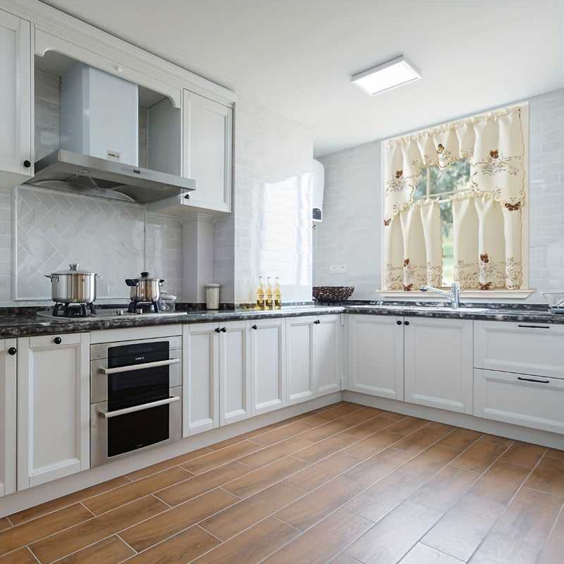 Colorful Butterfly Floral Embroidery Curtains 3-Piece Set for Living Room and Wedding Decor