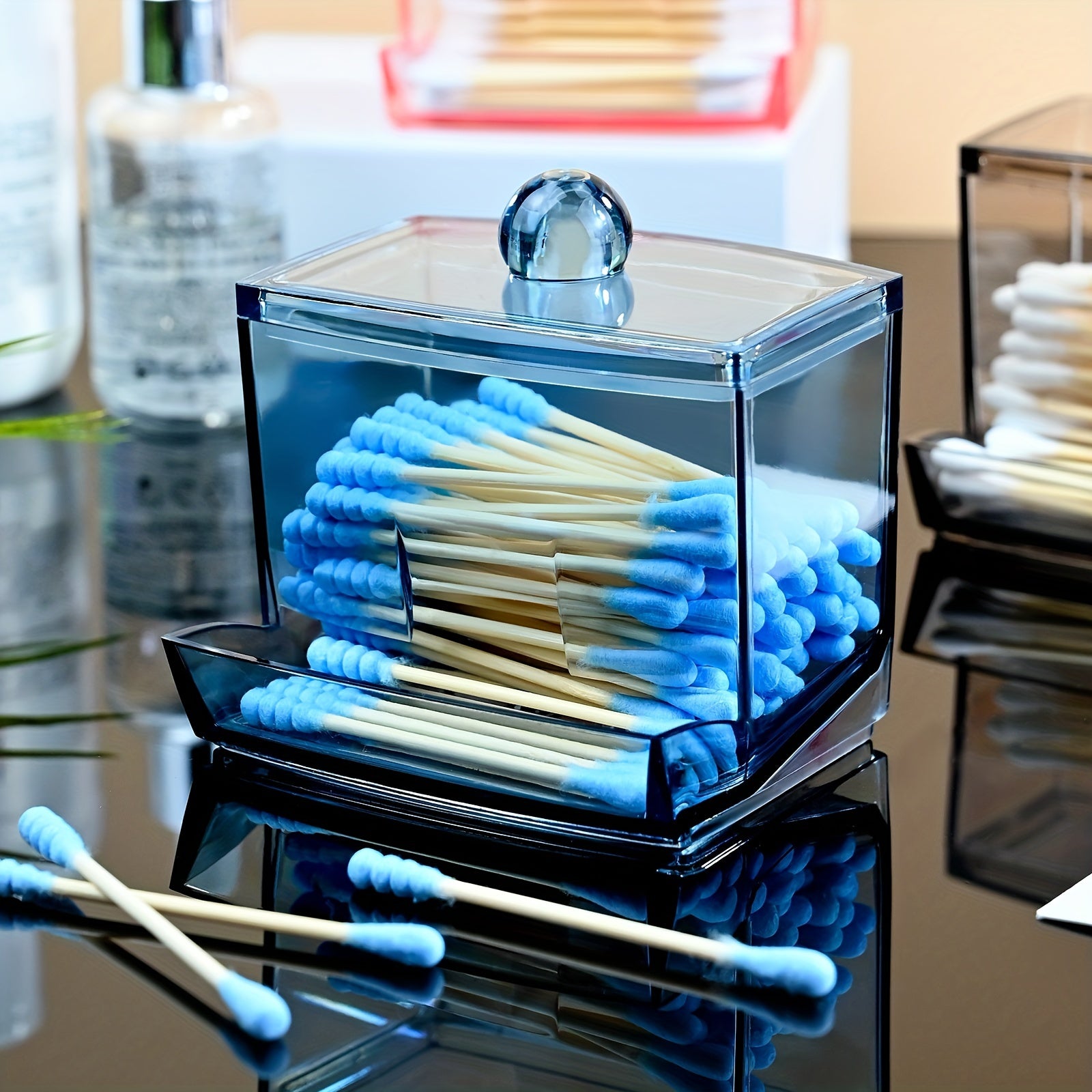 Acrylic Storage Jar for Cotton Pads Stylish Organizer Clear Container