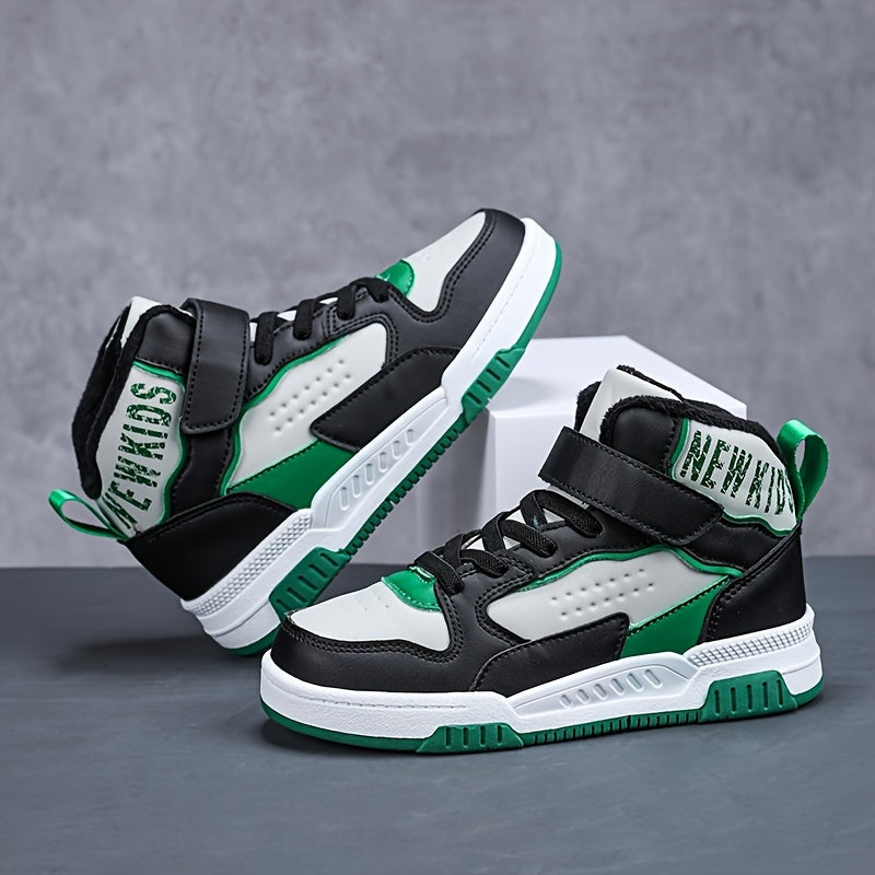 Girls' Winter High-Top Sneakers Fleece Lining Microfiber Synthetic Leather Casual