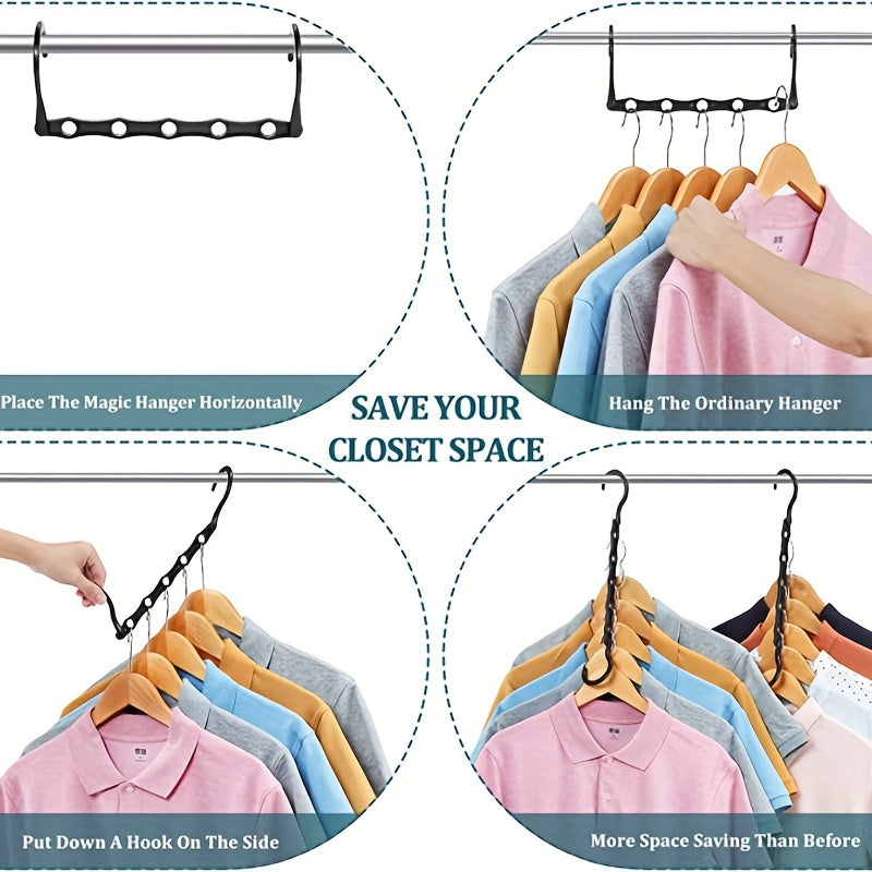 6 Pack Plastic Hangers Space-Saving Closet Organizer for Heavy Clothes