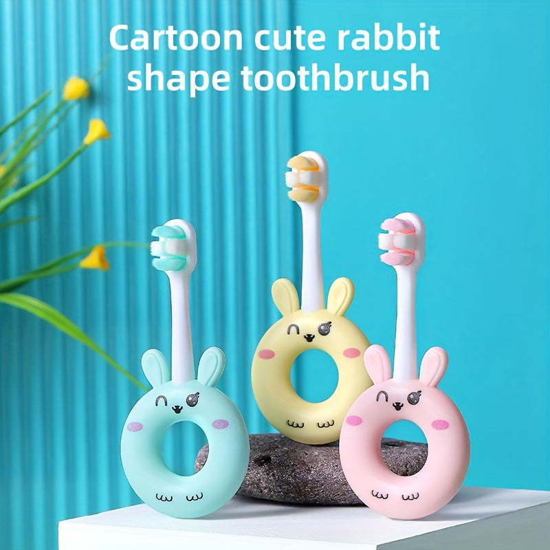 Baby Silicone Toothbrush for Toddlers 0-3 Ultra Soft Microfiber Bristles Cartoon Design