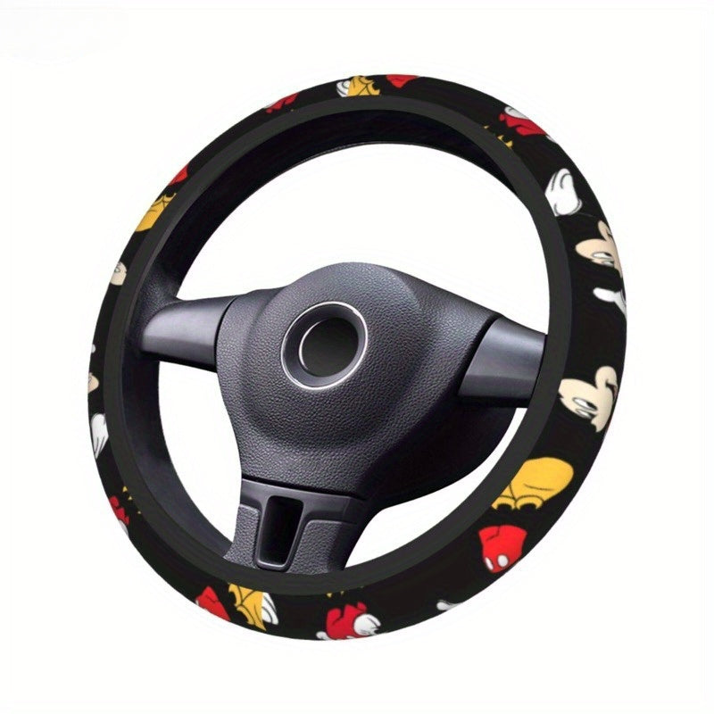 Car Steering Wheel Cover Non-Slip 15-Inch Mickey Mouse 3D Pattern