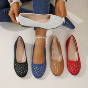 Women's Slip-On Flats with Rhinestone Accents Comfortable Lightweigh