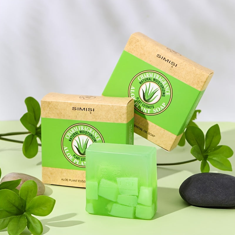 Unisex Aloe Vera Soap for All Skin Types Moisturizing Deep Cleansing Oil Control