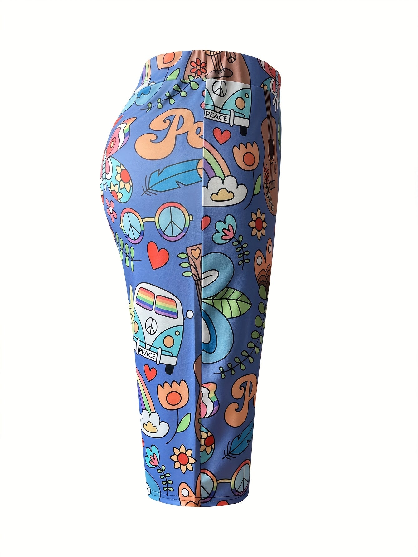 Шорты с принтом больших размеров, повседневные, удобные, с эластичным поясом