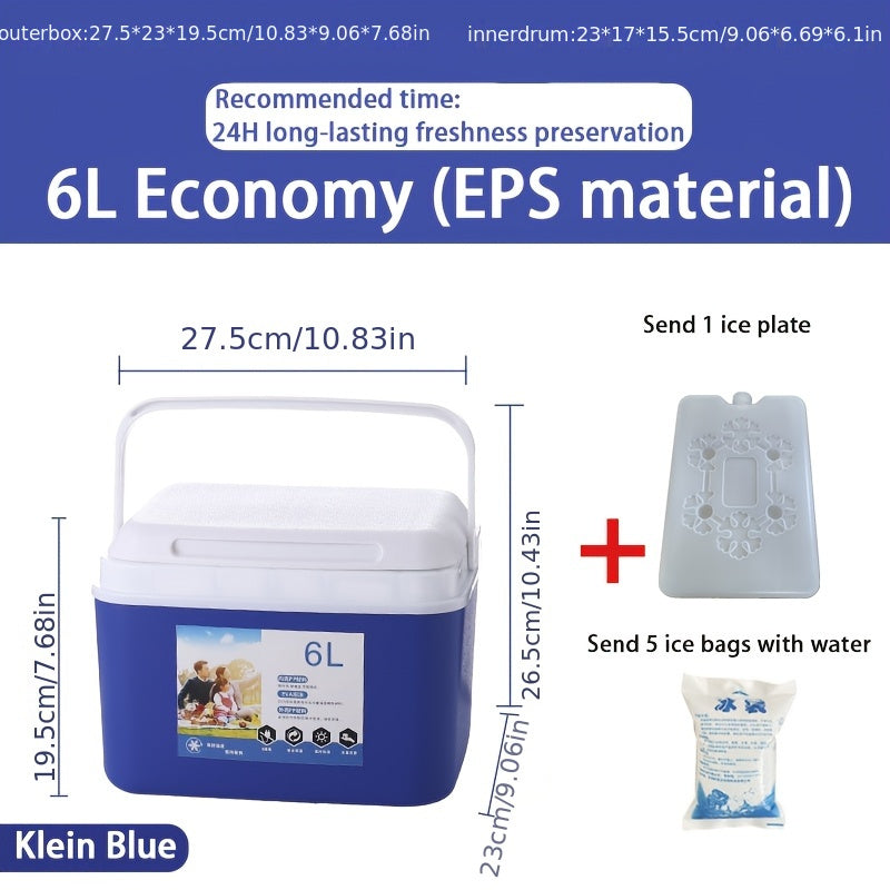 Portable Insulated Cooler Box for Outdoor Fishing Royal Blue Non-Electric Food Contact Safe