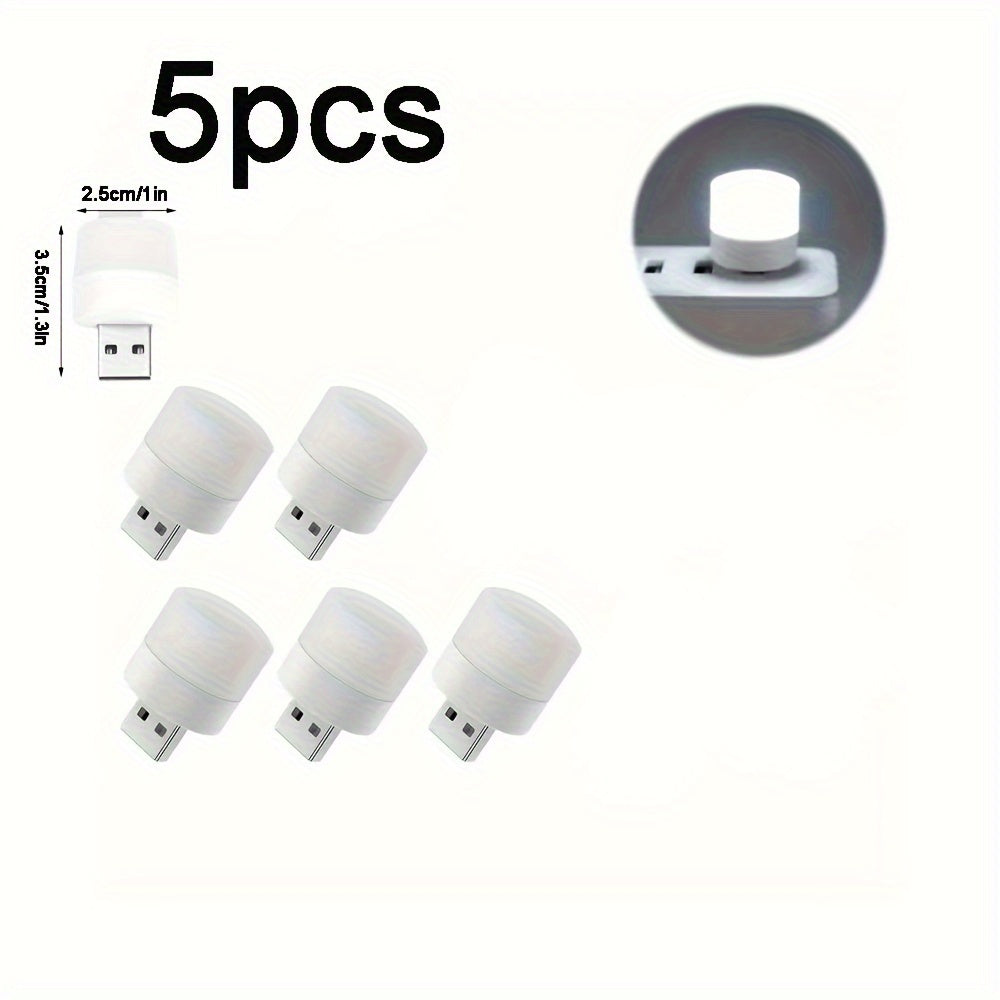 Luz nocturna USB 1/5/10 paquete de lámpara de lectura LED blanca para ordenador y dispositivos móviles