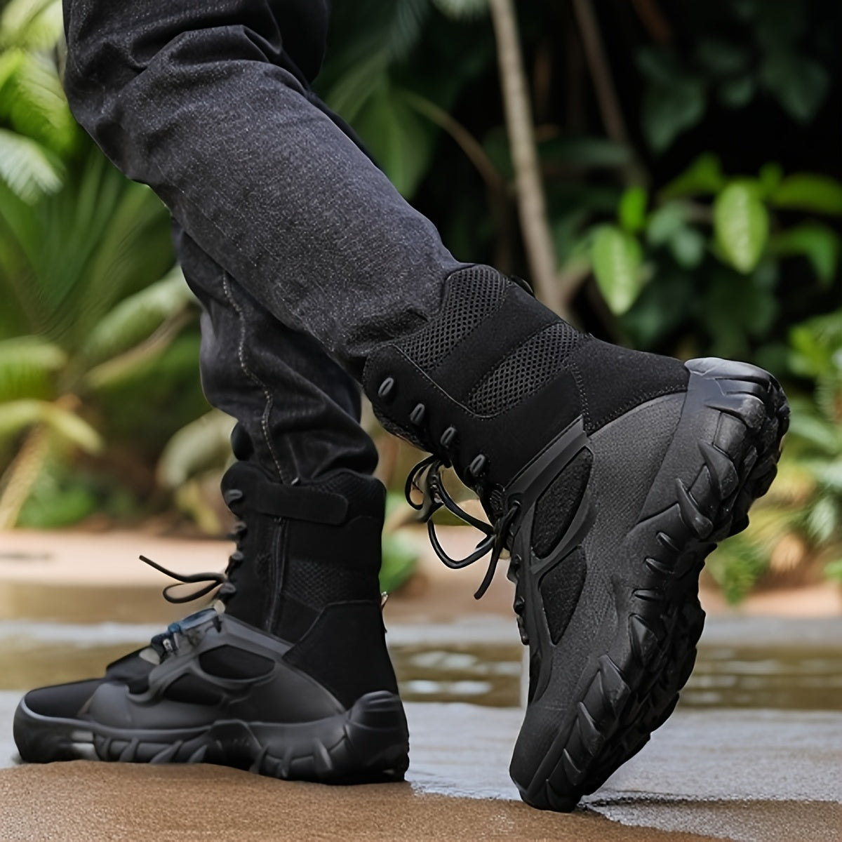 Men's Hiking Boots Short Waterproof Breathable Shock-Absorbing Outdoor Casual