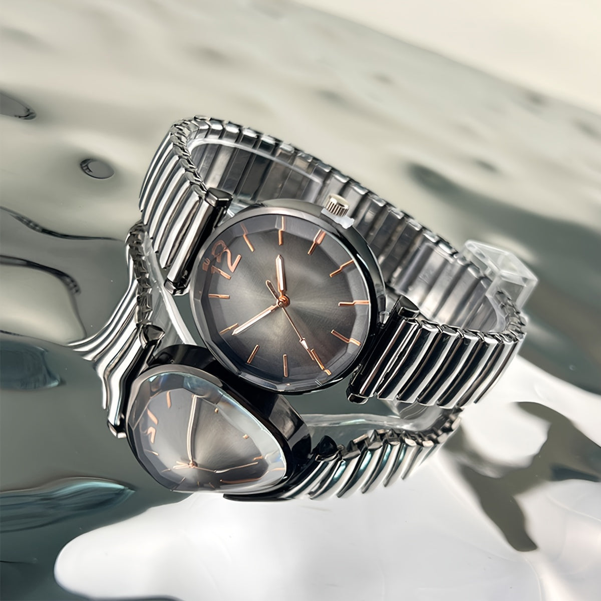 Women's Quartz Watch with Multi-Colored Elastic Strap and Dial