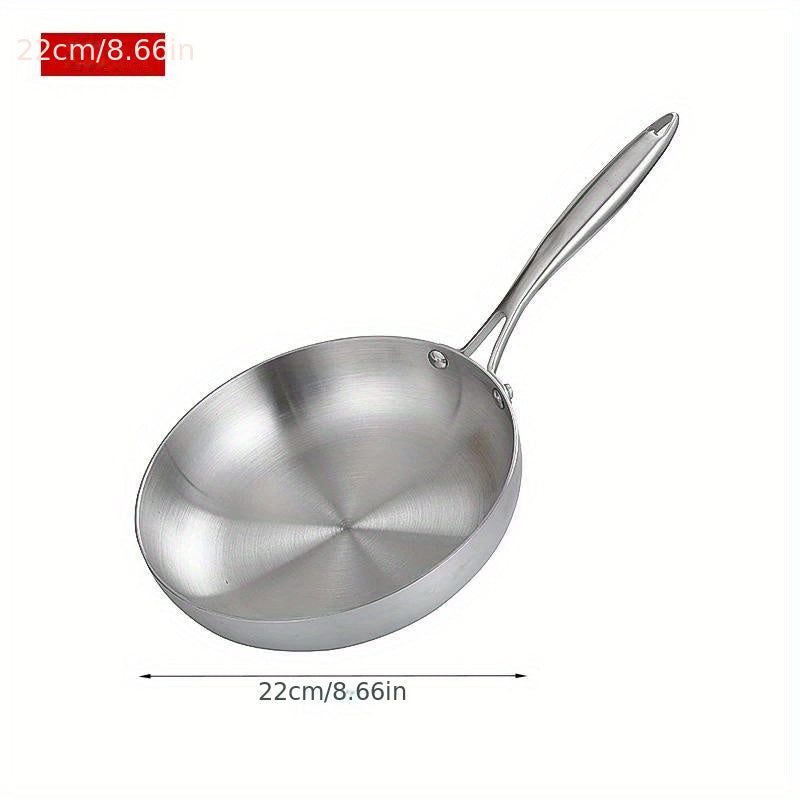 Set of Non-Stick Stainless Steel Frying Pans for Gas and Induction Cooktops