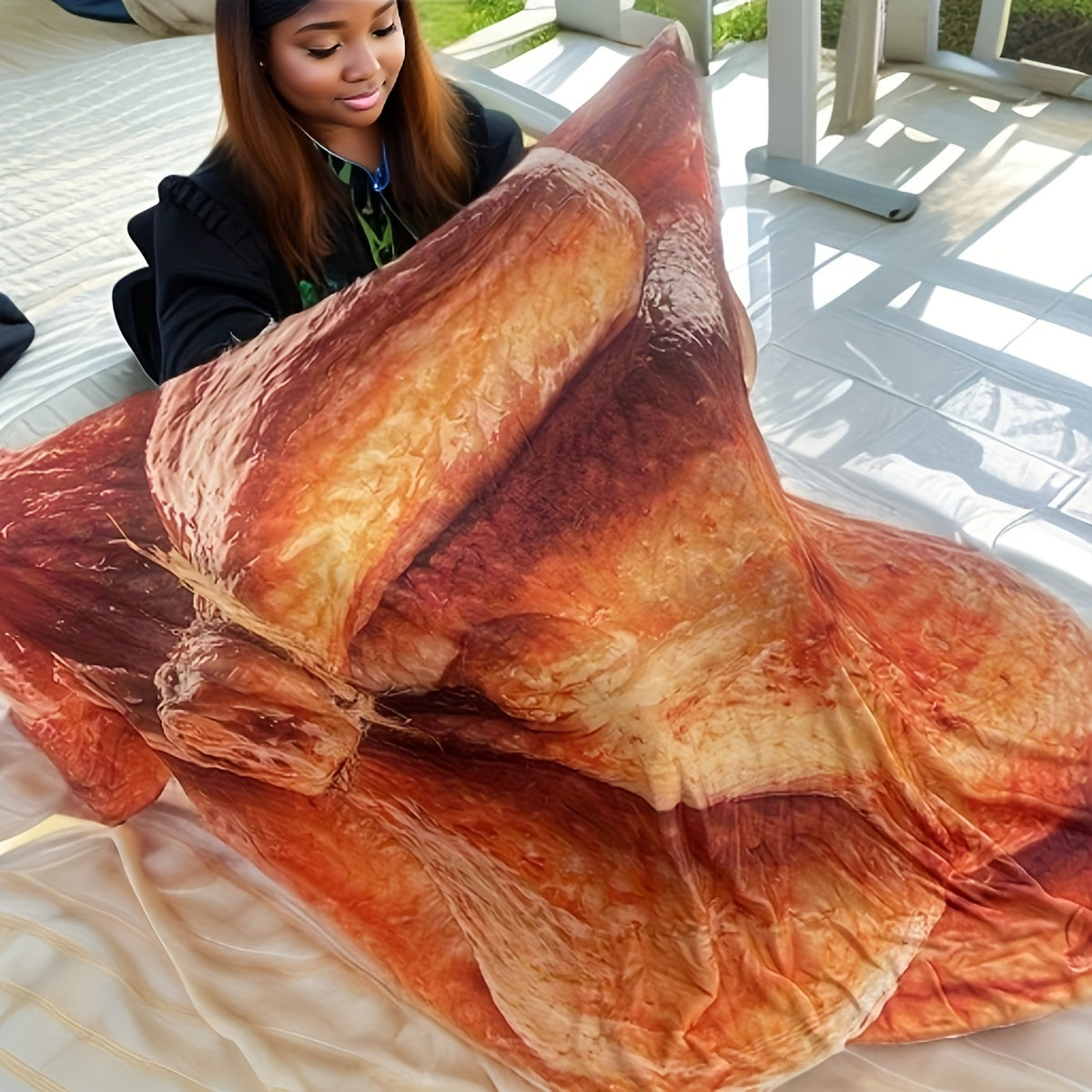 Hilarious Roasted Chicken Design Blanket Soft Flannel Throw for Sofa Bed Gift