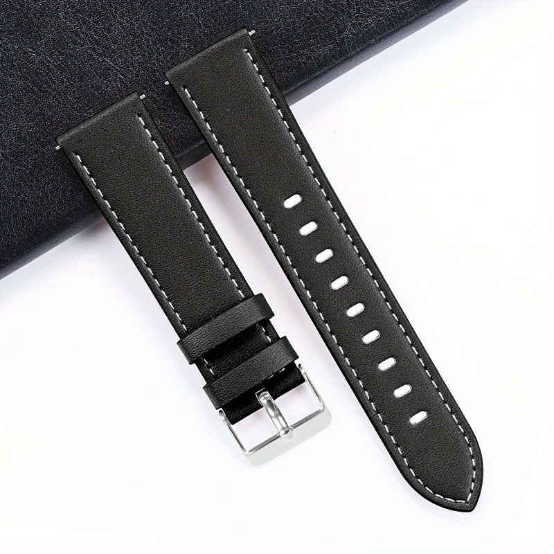 Stylish 22mm PU Leather Watch Band for Smartwatches with Quick-Release Design