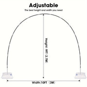 Ballon arka to'plami, sozlanadigan, 274cm baland, 3.05m keng, to'ylar, chaqaloq kutishlar, tug'ilgan kunlar uchun