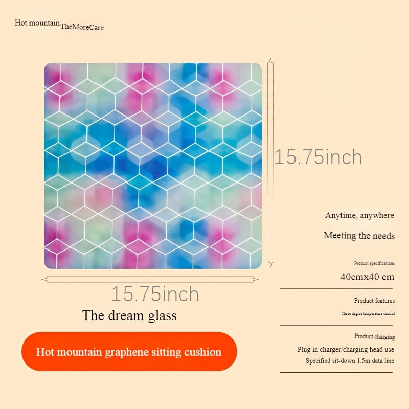 Складная нагревающаяся подушка из графена, серая Oxford, портативная для путешествий, офиса, на открытом воздухе