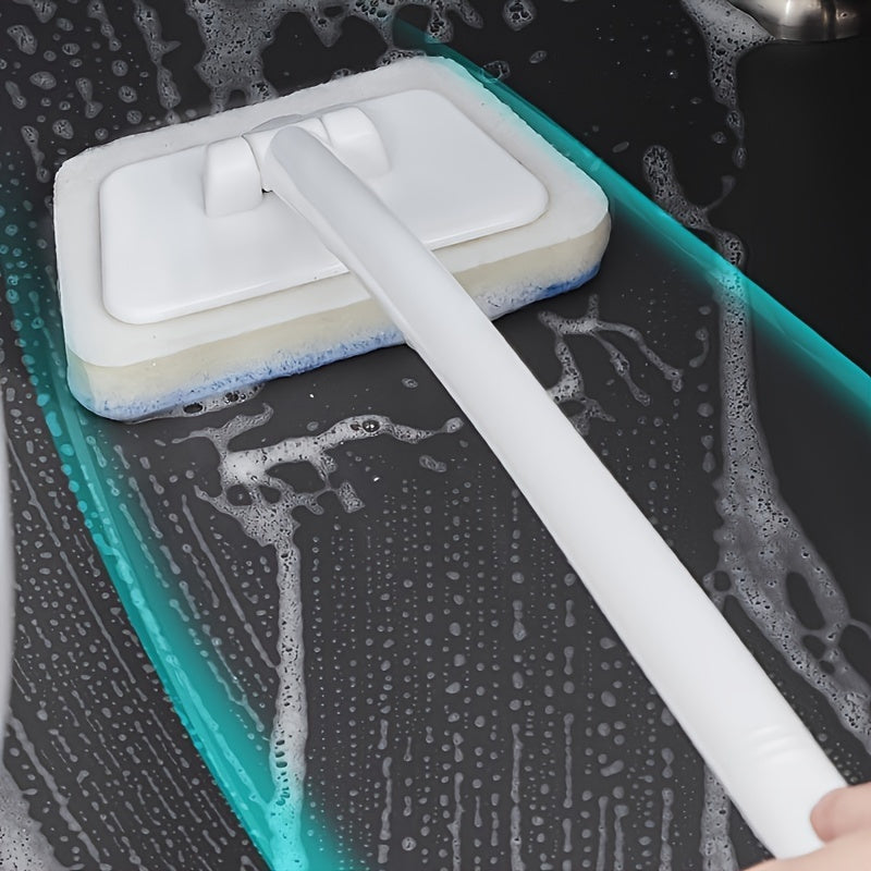 Long-Handled Cleaning Brush Set with Detachable Sponge, Versatile and Reusable