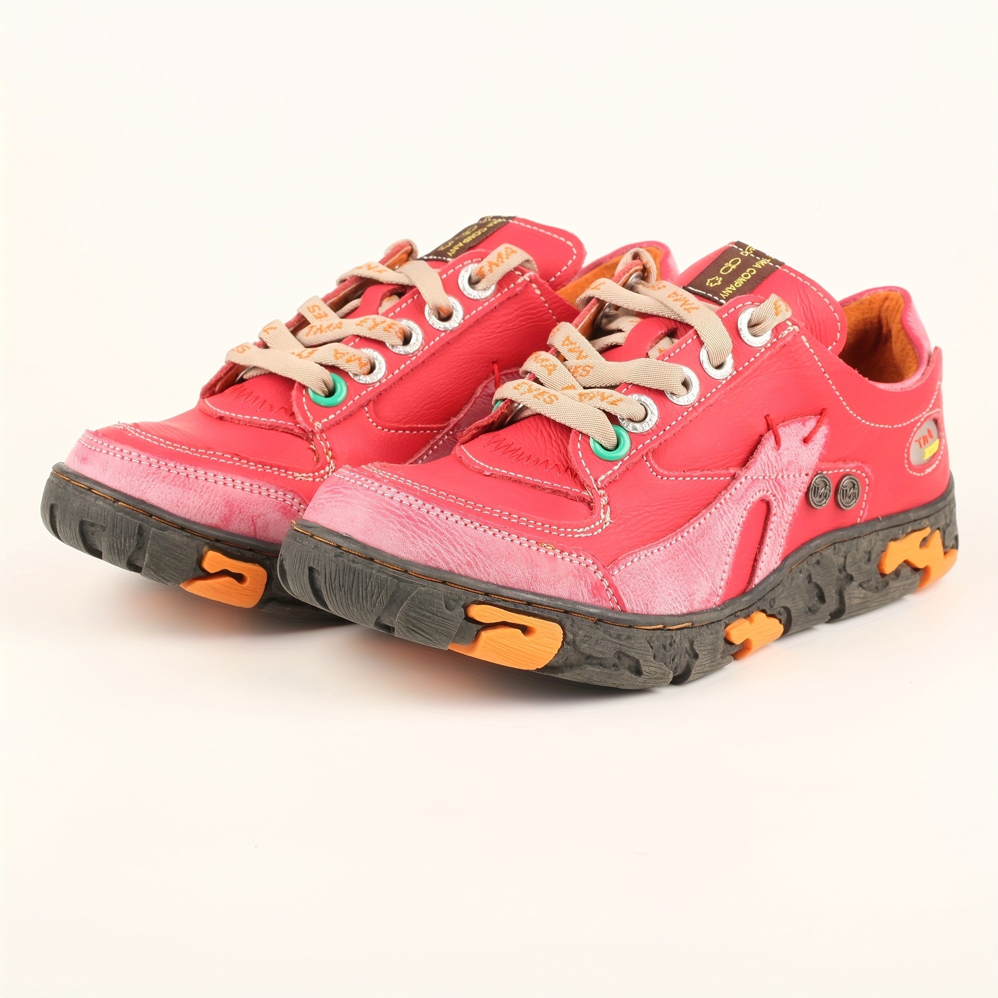 Zapatillas casuales de color contrast para mujer con cordones y plataforma para caminar