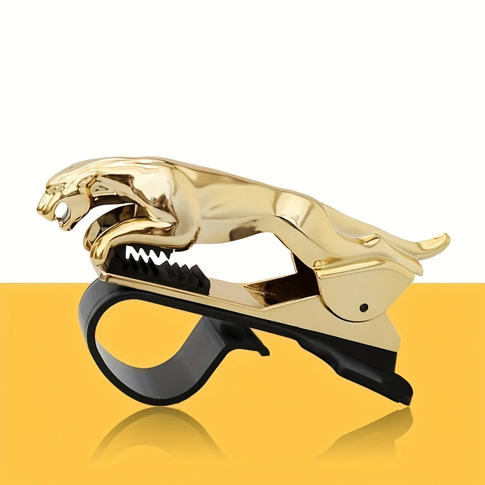 Car Dashboard Phone Holder and Navigation Stand Golden Leopard Style Waterproof Adjustable Mount