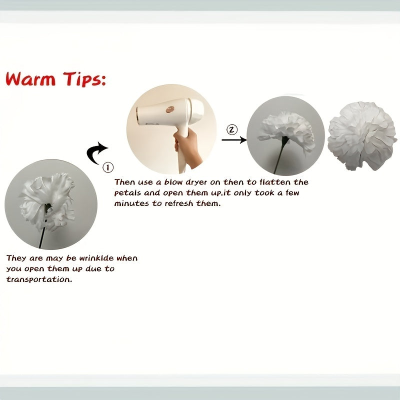 50 Pieces Silk Carnation Flowers for Wedding Decorations DIY Craft