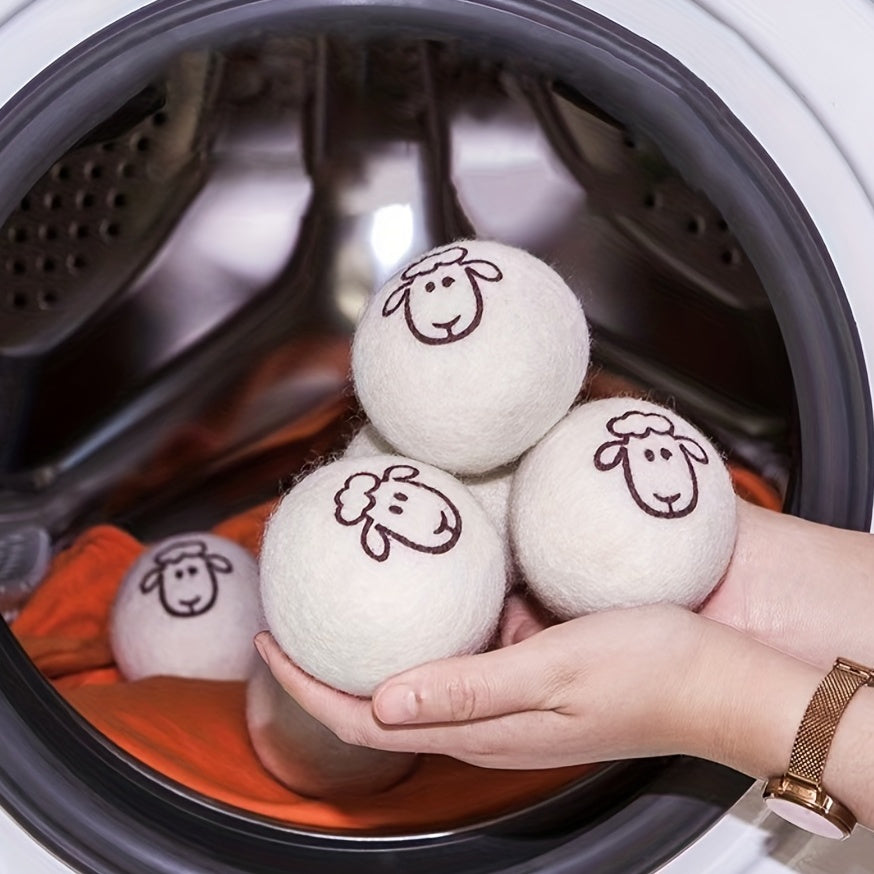 3Pcs Wool Dryer Balls Grey Sheep Reusable Fabric Softener Laundry Accessories