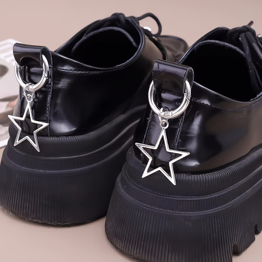 Unisex Stainless Steel Shoe Charms Hollow Star Heart Boot Accessories