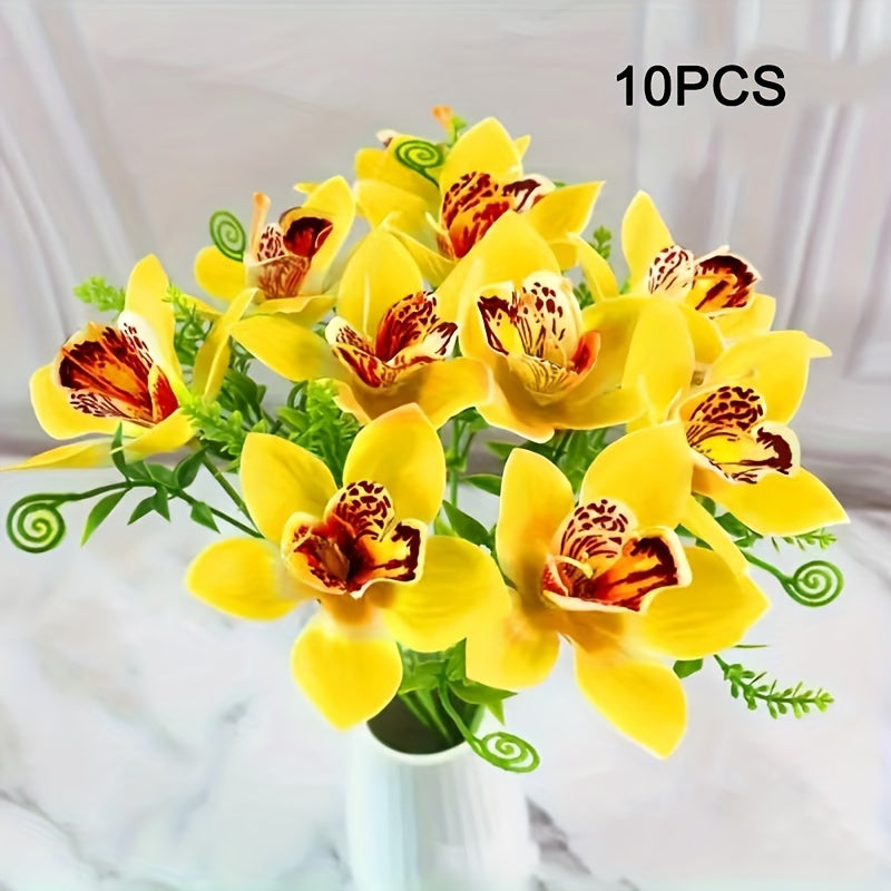 Mini Fabric Flowers Pack of 10 for Weddings and Home Decor