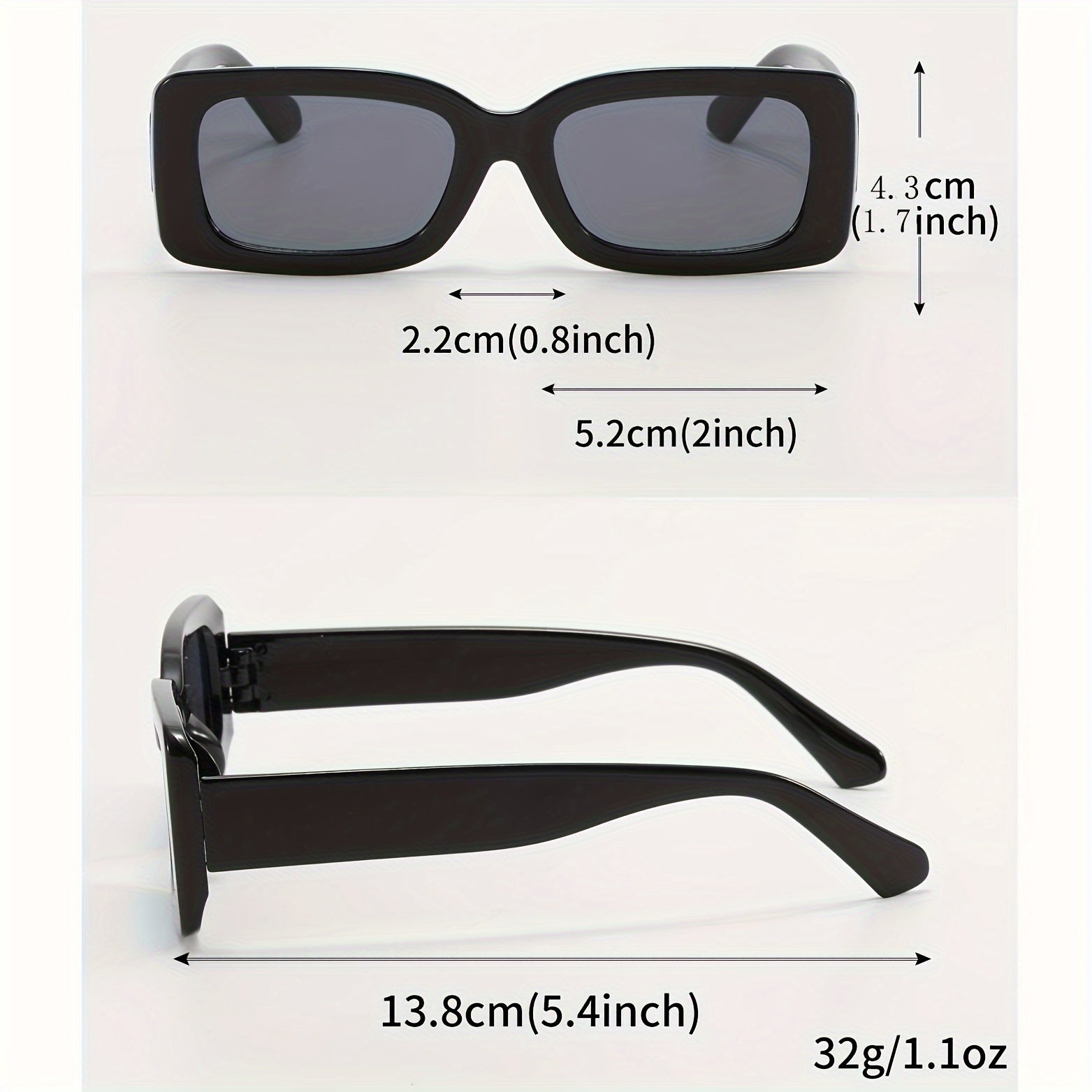 Juego de 5 gafas de sol retro cuadradas para conducir, playa y viajes