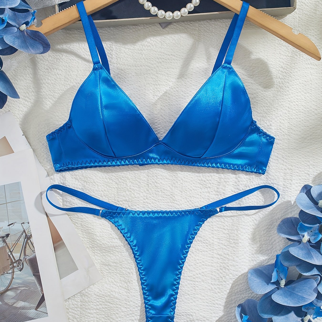 Women's Solid Color Lingerie Set Bra and Panty Underwear