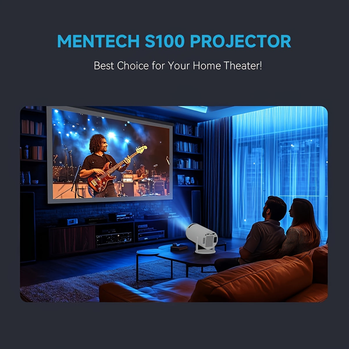 Portable HD Smart Projector Android 12 120ANSI Lumens LCD Display