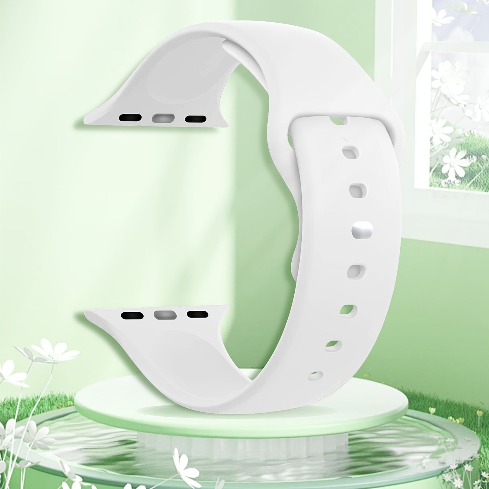 Waterproof Silicone Sport Watch Band for iWatch 38mm-46mm Compatible with Series SE/10/9/8/7/6/5/4/3/2/1