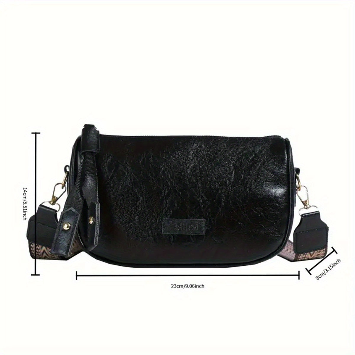 Vintage Boston Handbag with Large Capacity PU Retro Pillow Crossbody Zipper Closure