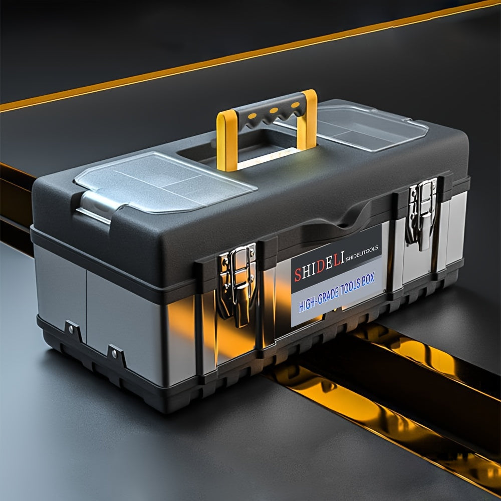 Stainless Steel Double Layer Hardware Storage Box Waterproof Durable Industrial Tool Organizer