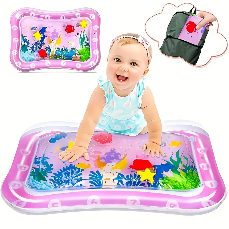 Pink Inflatable Crawling Play Mat with PE Surface for Babies