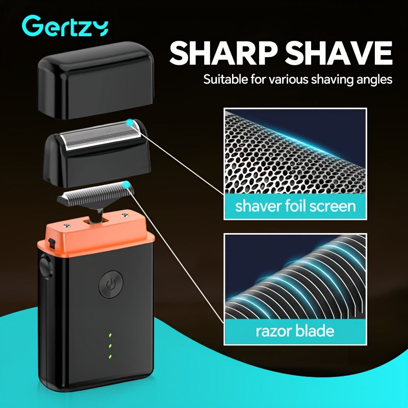 Мужская USB-заряжаемая электробритва с съемным лезвием из нержавеющей стали для домашнего использования и путешествий