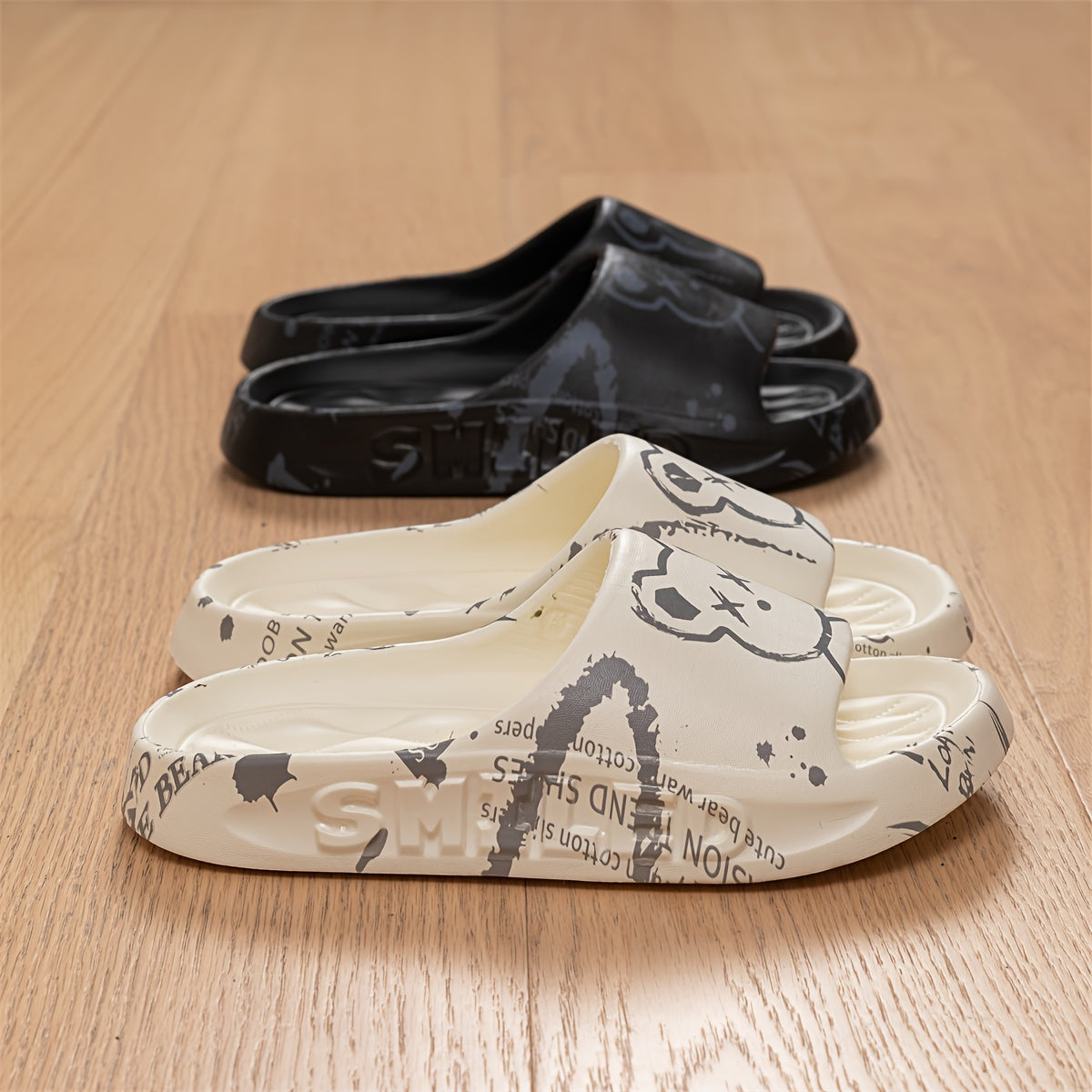 Unisex Casual EVA Slides Open Toe Slip-On Indoor Summer Bathroom Slippers