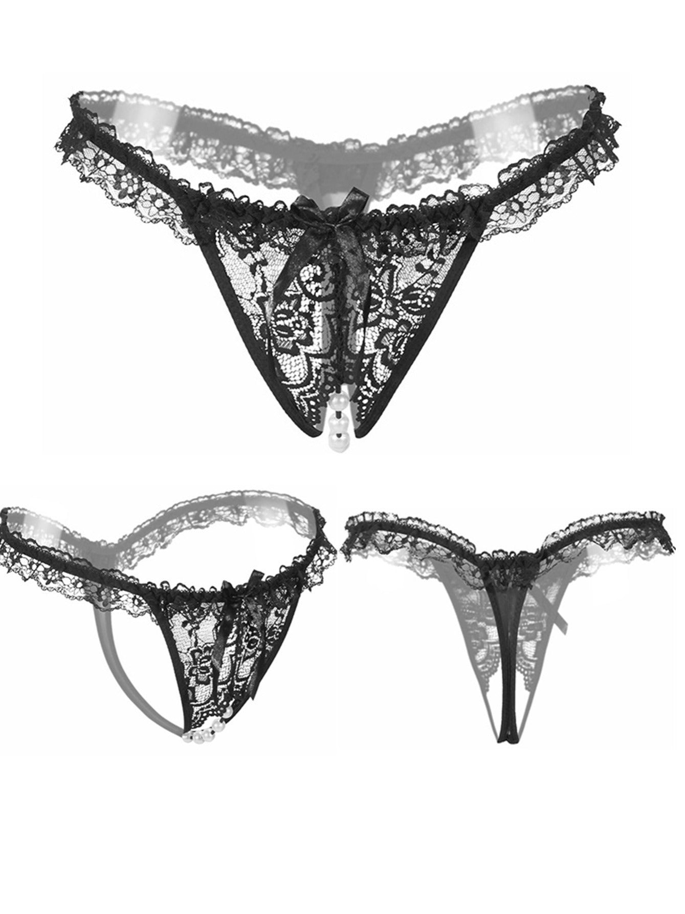 5-dona Sexy Lace Thongs va G-stringlar, qulaylik va yaqin lahzalar uchun