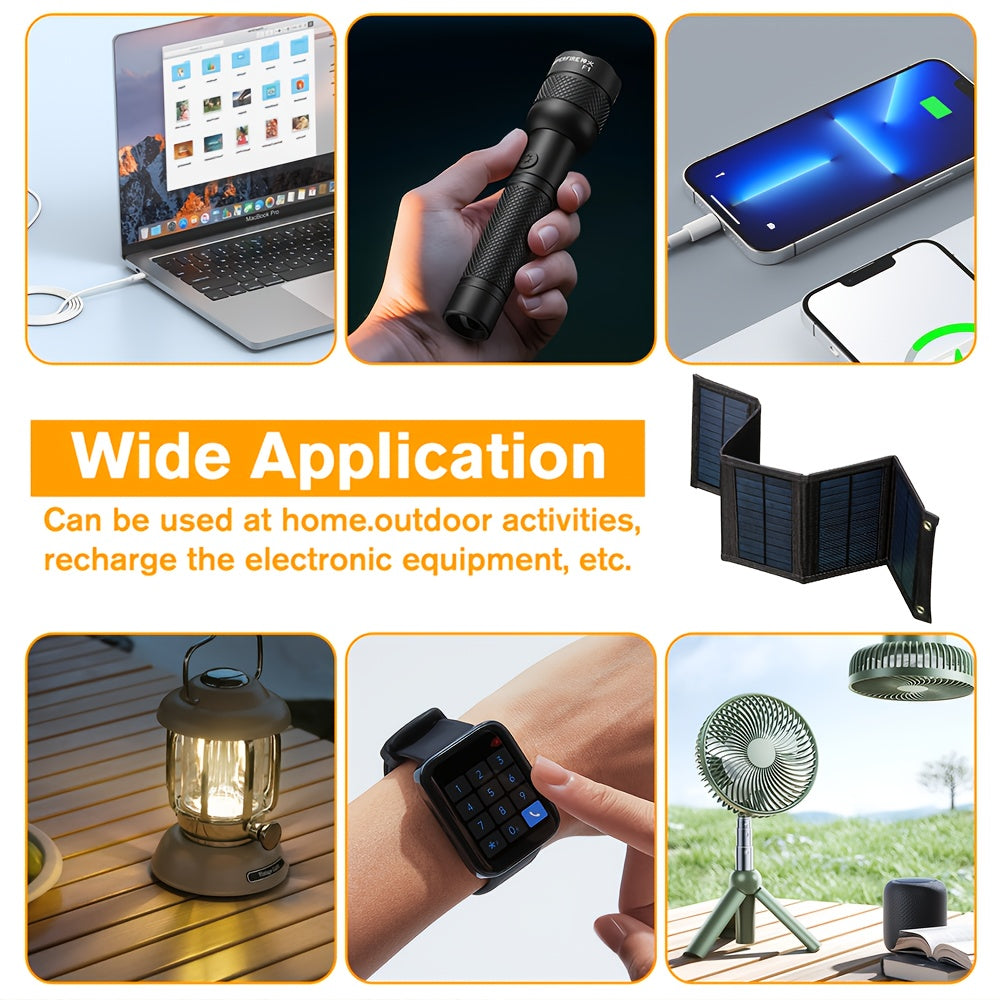 35W portativ yig'iladigan quyosh batareyasi paneli, sayohat, tabiatda, USB quvvat banki, chiroqlar, ventilyatorlar uchun