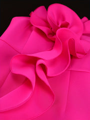 Women's Pink Floral Off-Shoulder Bodycon Evening Dress Spring Summer Sleeveless