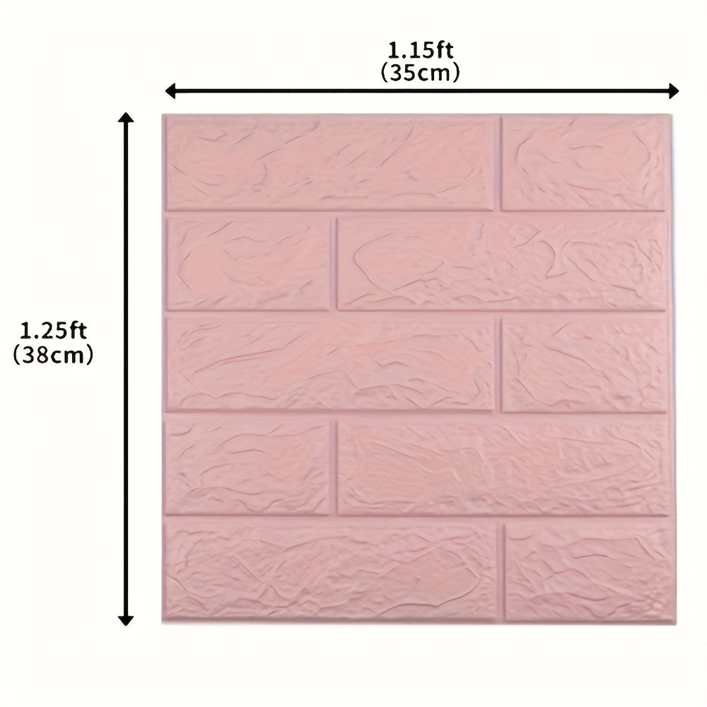 Pack de 5, 10 o 20 paneles de pared de vinilo rosa, adhesivos autoadhesivos impermeables en 3D, para decoración del hogar