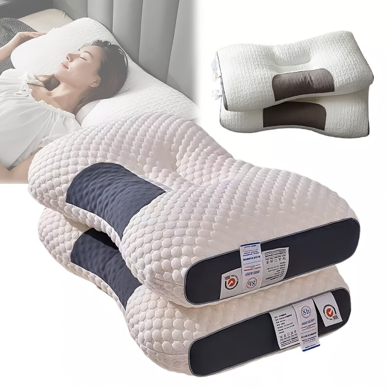 3D Spa Massage Pillow for Back and Side Sleepers Neck Support Compressible Polyester Fiber