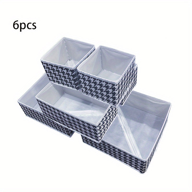 Set of 6 Fabric Drawer Organizers for Clothes and Socks with Animal Prints