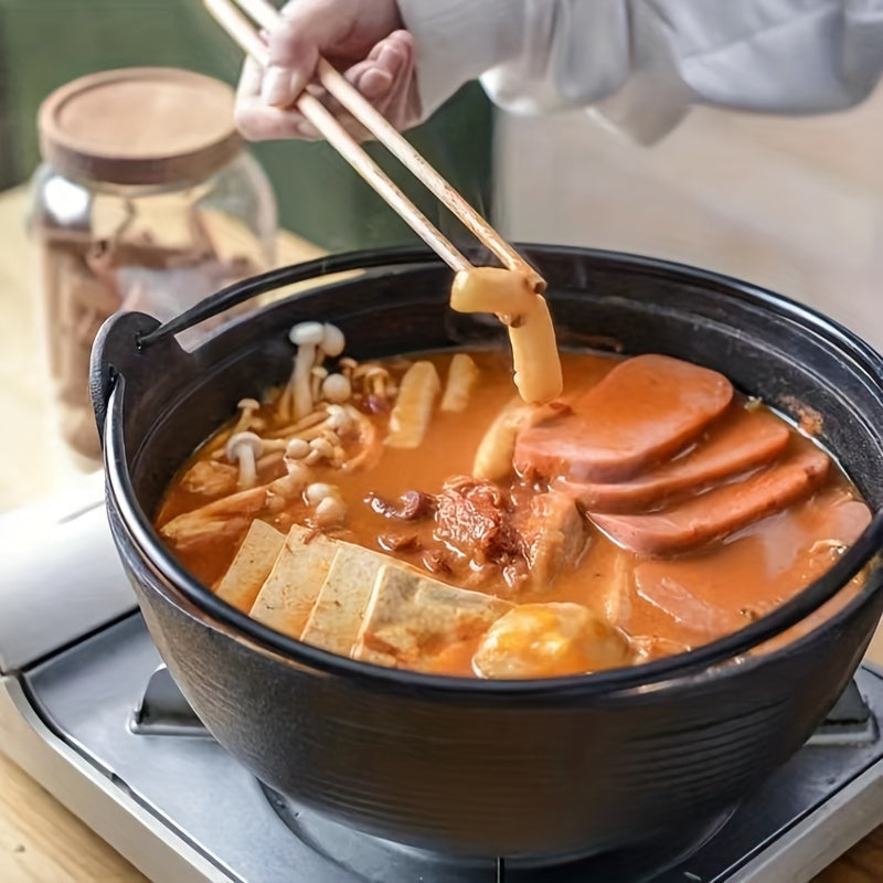 Cast Iron Stew Pot Handmade Thickened High Temperature Resistant for Japanese Dishes