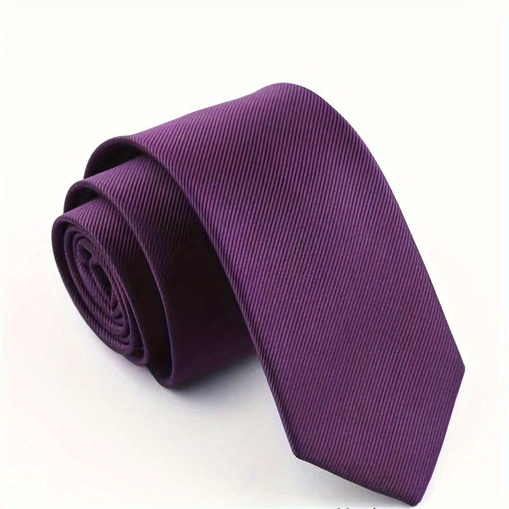 Narrow Solid Color Tie for Men, 6cm Wide, Suitable for Formal Occasions