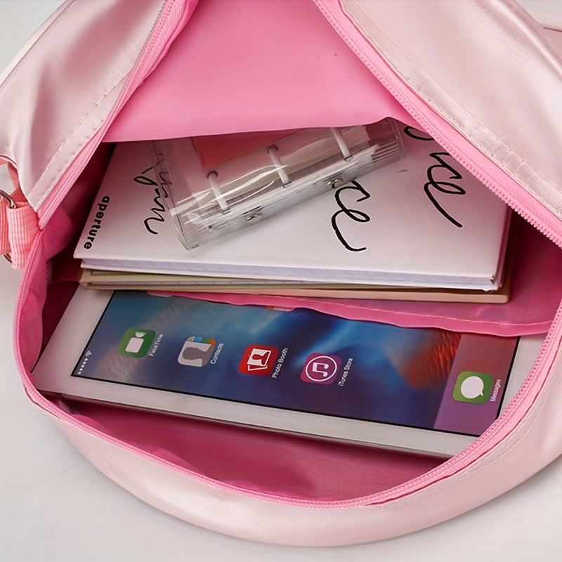 Girls' Single Shoulder Backpack for Dance Fitness Lightweight Zipper Adjustable Strap