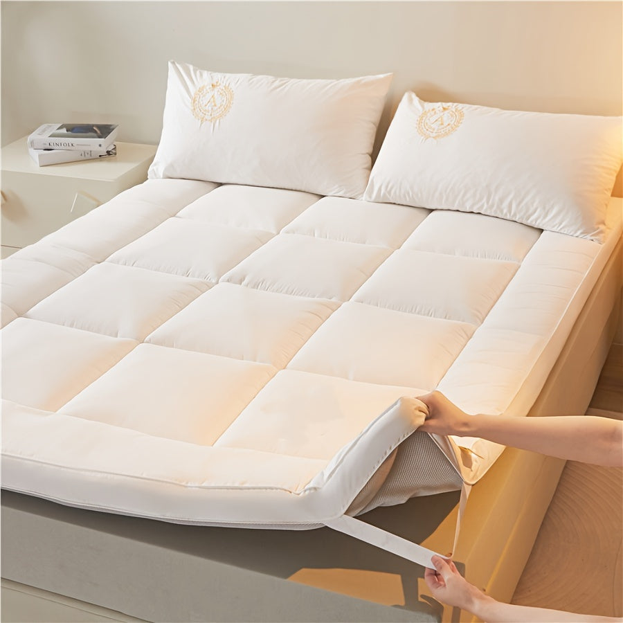 Cooling Mattress Topper Queen Quilted Down Alternative Breathable White 8-20 Inch